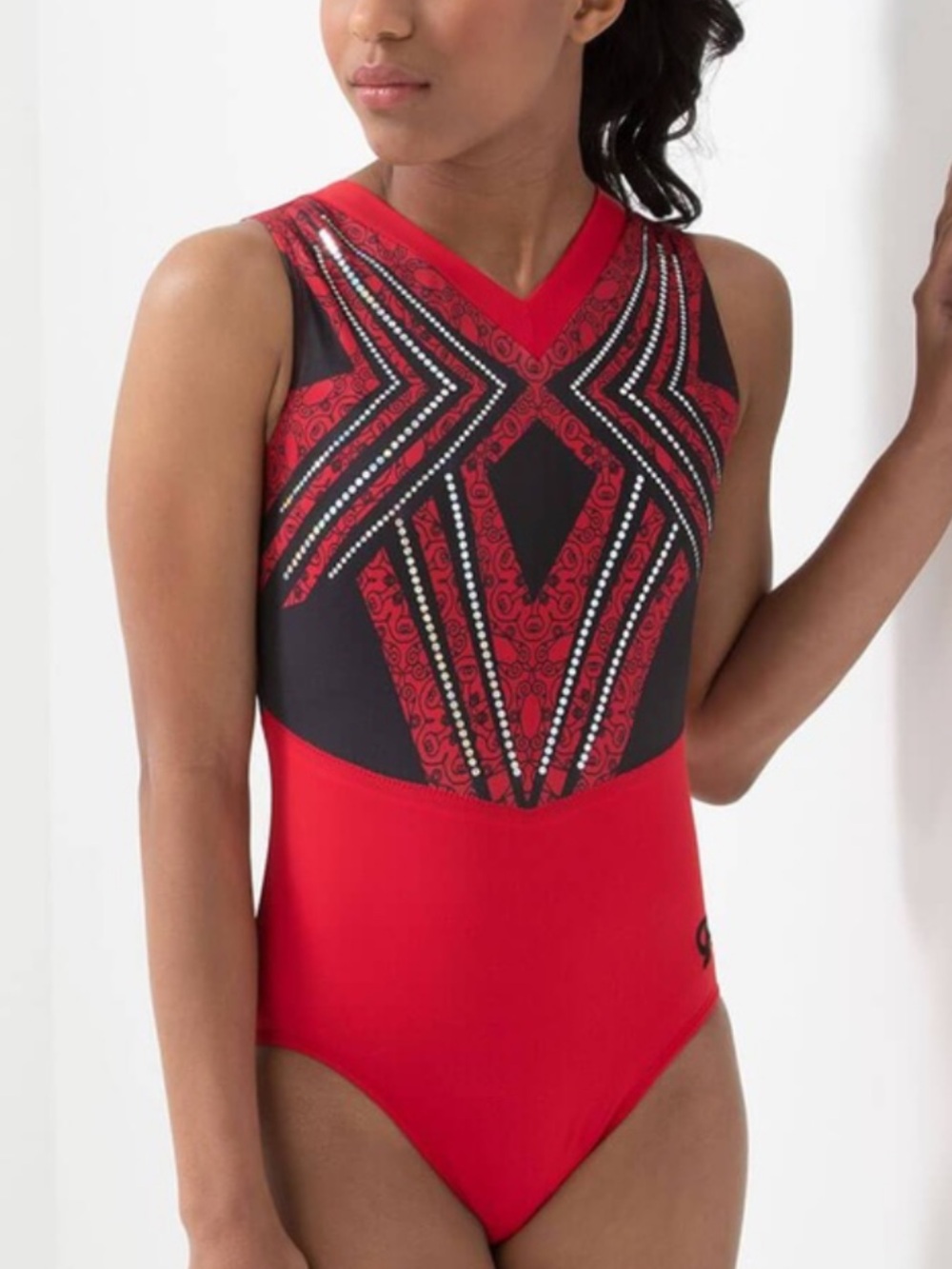 GK Elite Wondrous Red Tank Gymnastics Leotard Sz Adult Small